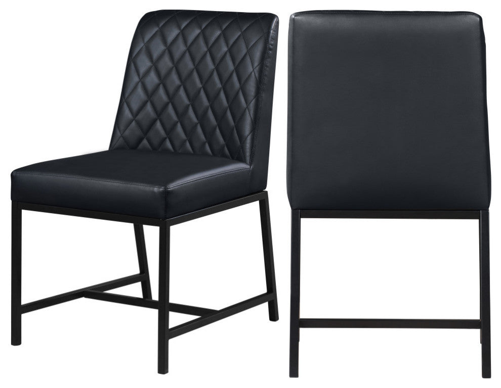 Bryce Faux Leather Upholstered Dining Chair, Set of 2, Black