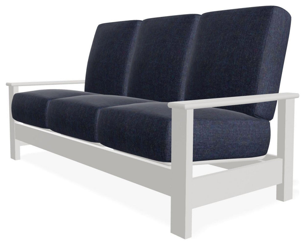 Leeward Deep Seat 3-Seat Outdoor Sofa, Indigo/Snow