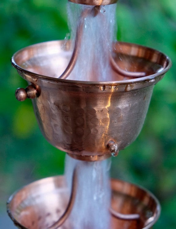 Copper Bells Rain Chain with Installation Kit, 11 Foot