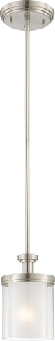 Contemporary Decker 1-Light Mini Pendant, Brushed Nickel Finish