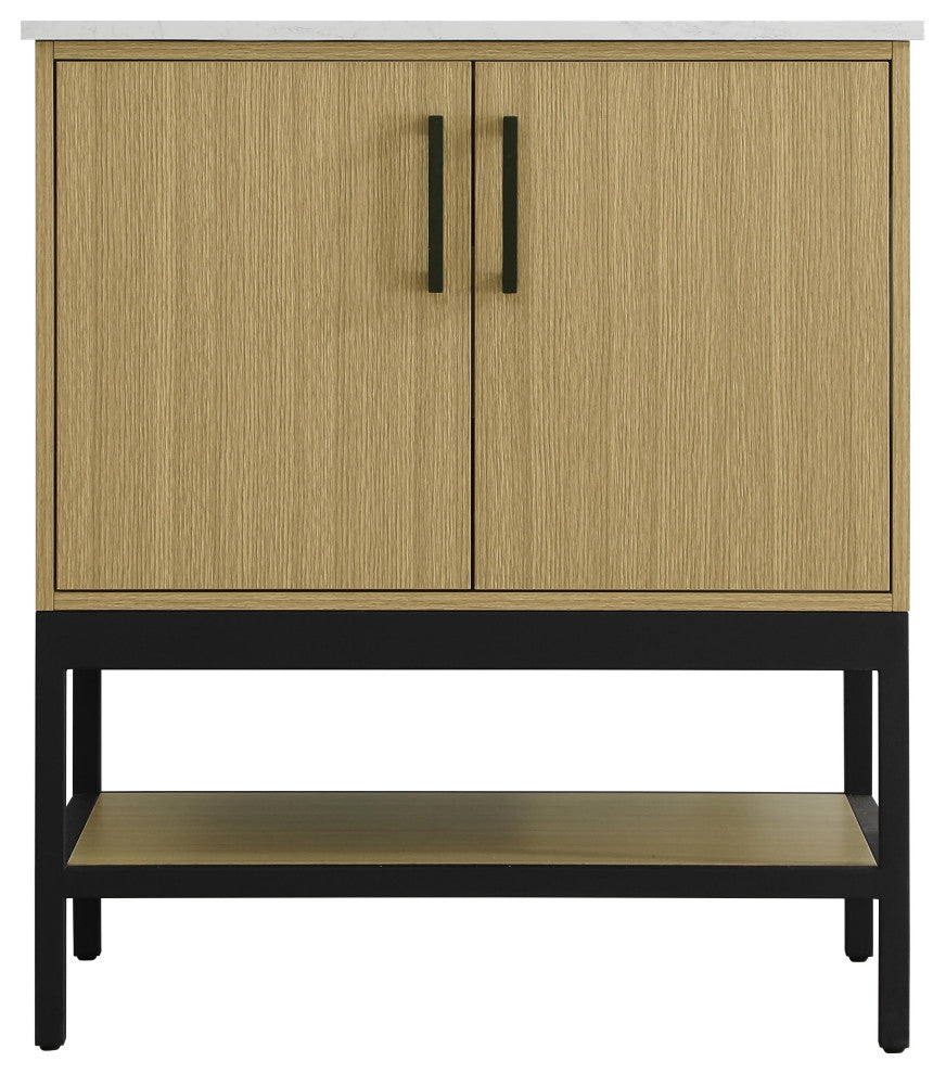 Home Living 30" Single Bathroom Vanity, Honey Brown