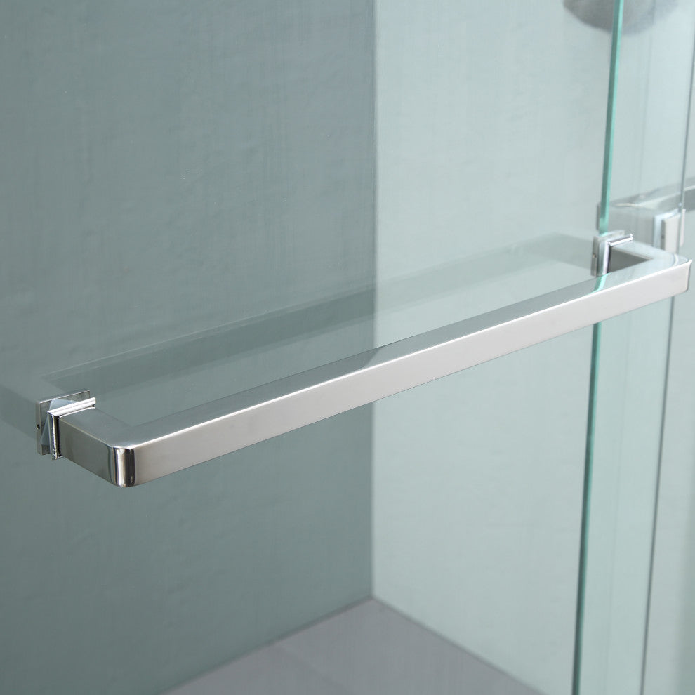 48" W x 76" H Double Sliding Semi-Frameless Shower Door