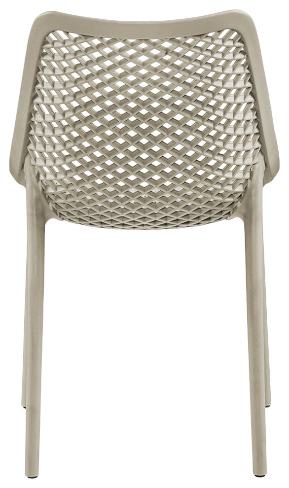 Mykonos Outdoor Patio Dining Chair (Set of 4), Taupe, Armless