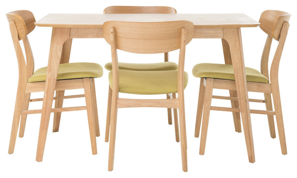 GDF Studio Lucille Mid-Century Modern 5 Piece Dining Set, Green Tea