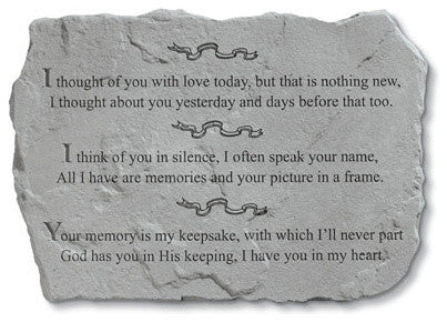 Garden Accent Stone, " I Thought of You With Love Today"