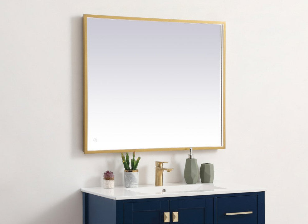 Modern Brass Led Mirror