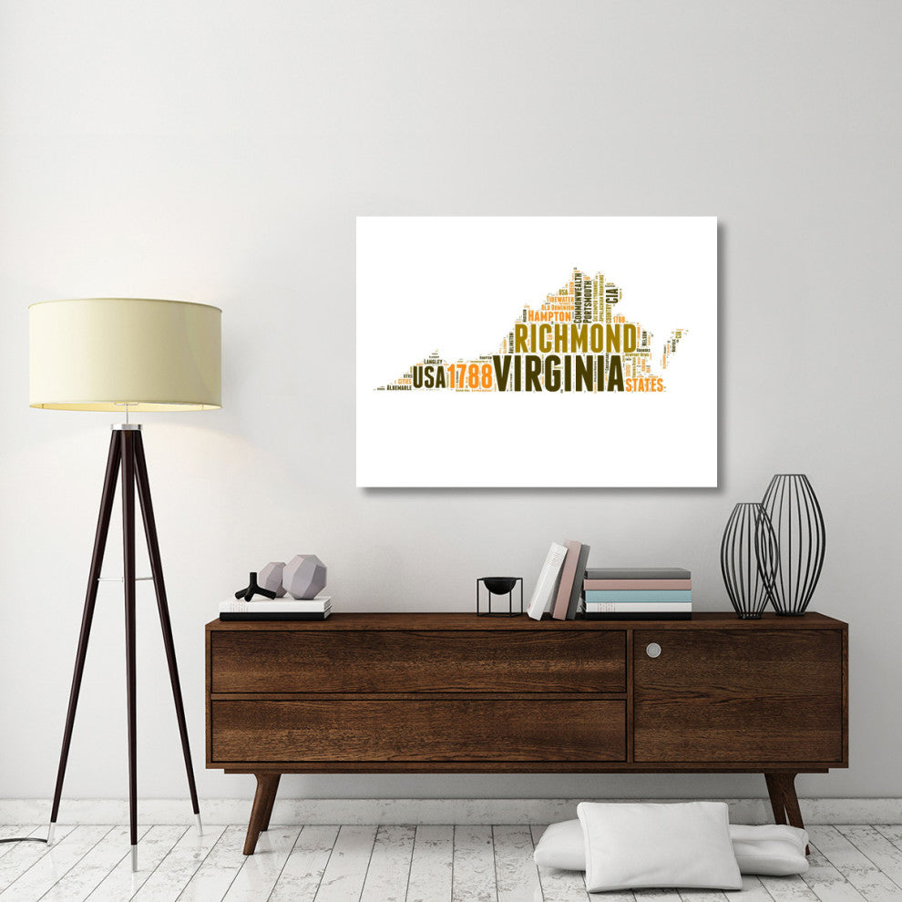 "Virginia Word Cloud Map" Fine Art Print
