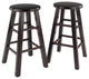 Winsome Element 24" Solid Wood Counter Stool in Espresso (Set of 2)