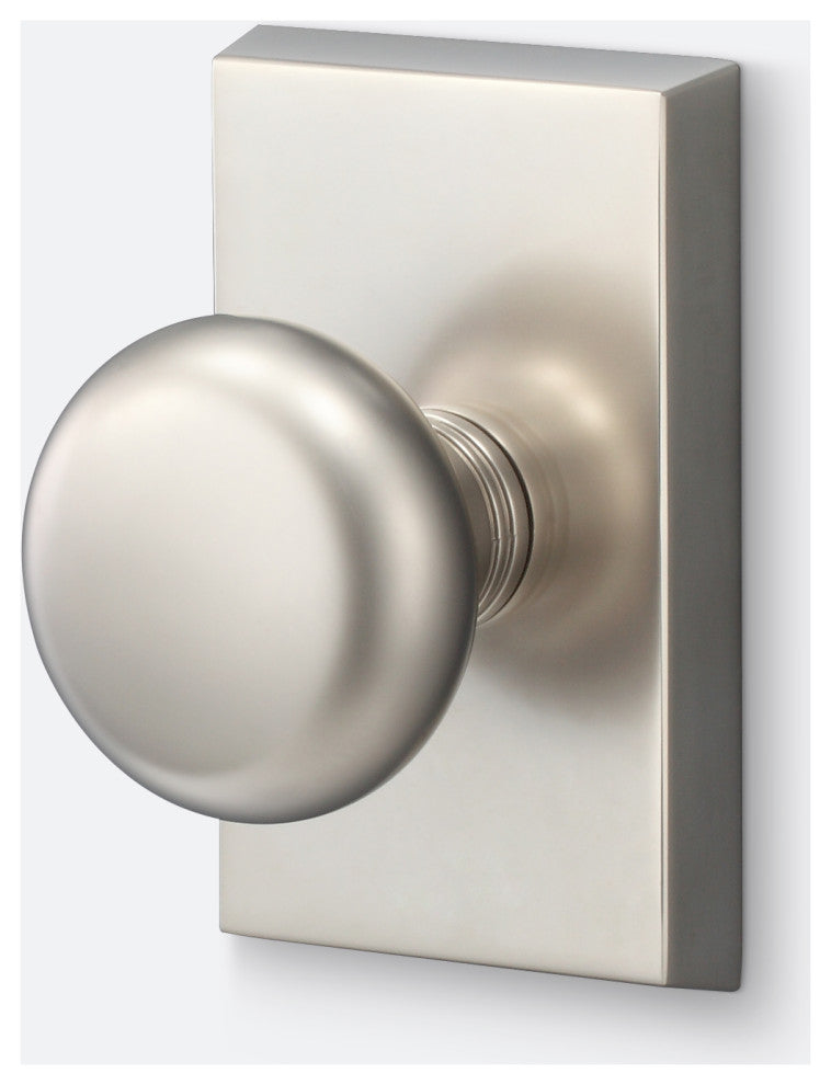 Ridgecrest Mountain Oakley Single Dummy Door Knob with Square Rosette, Nickel