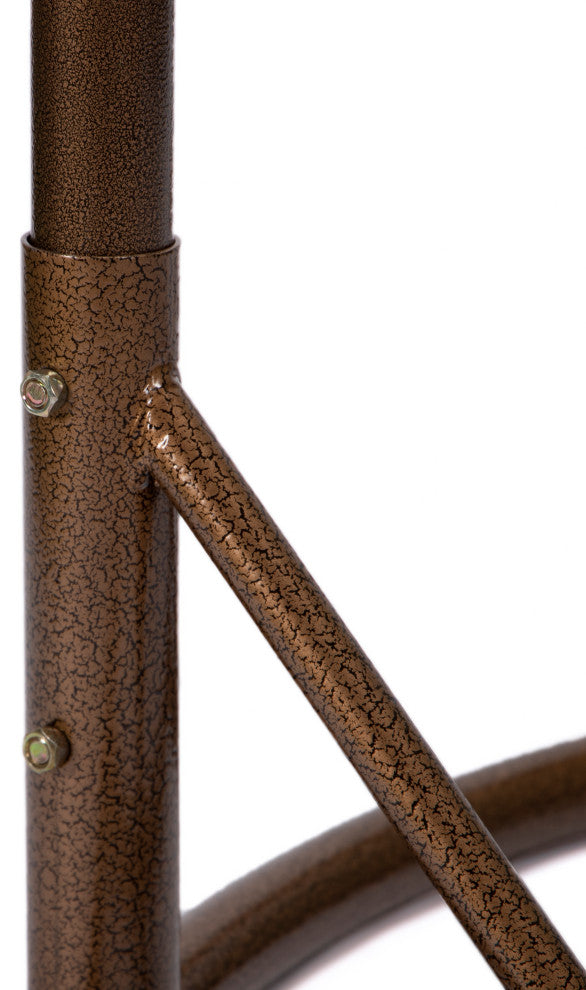 LeisureMod Mendoza Dark Brown Wicker Hanging Double Egg Swing Chair, Dark Gray