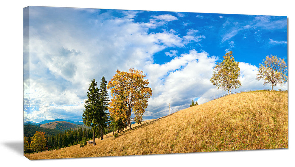Mountain Autumn Panorama, Landscape Canvas Art Print, 32"x16"