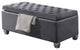 Rebekah Storage Bench, Gray Fabric
