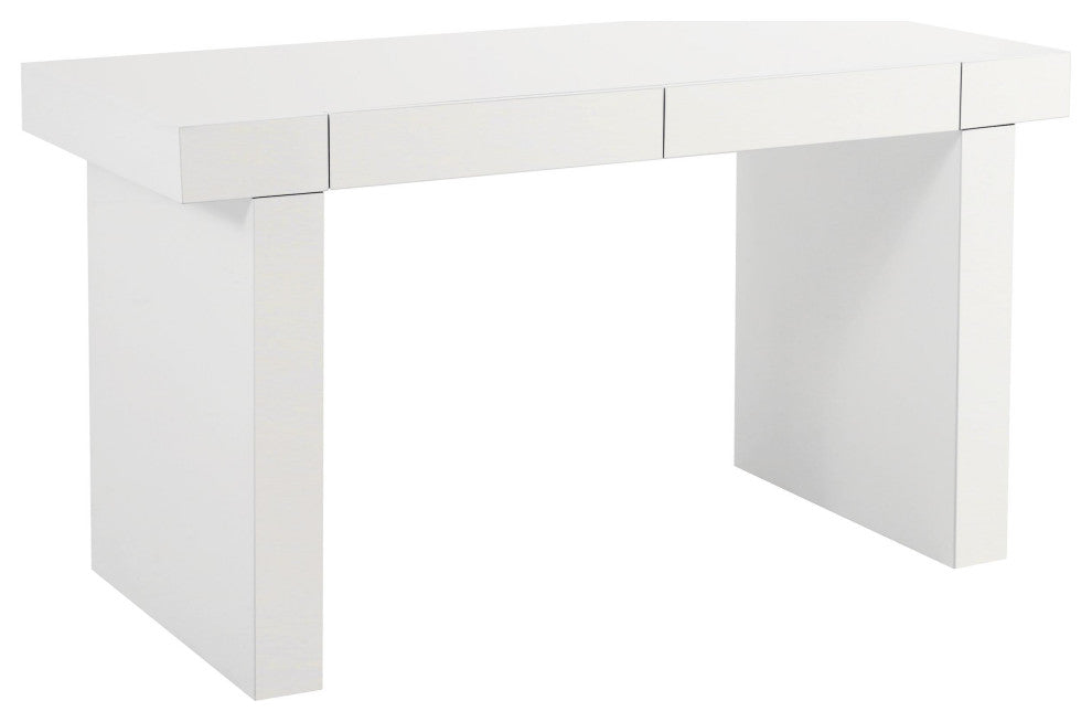 Clara Glossy White Lacquer Desk