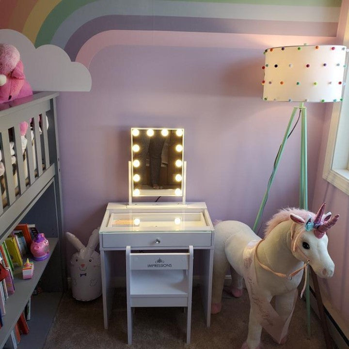Hollywood Tri Tone XL LED Makeup Mirror with 360 Degree Swivel, White