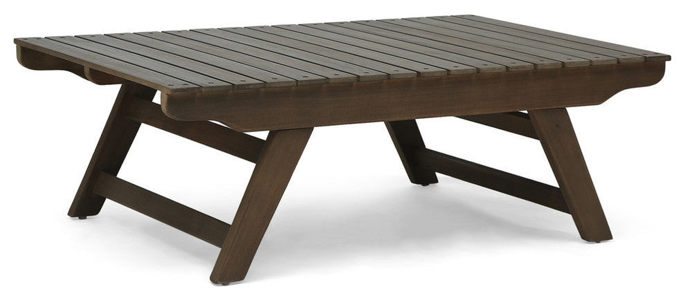 Kailee Outdoor Wooden Coffee Table, Gray Finish