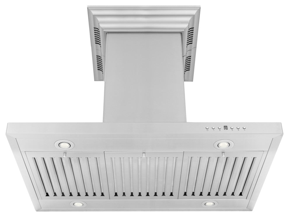 30" ZLINE CrownSound Ducted Vent Island Mount Range Hood, GL2iCRN-BT-30