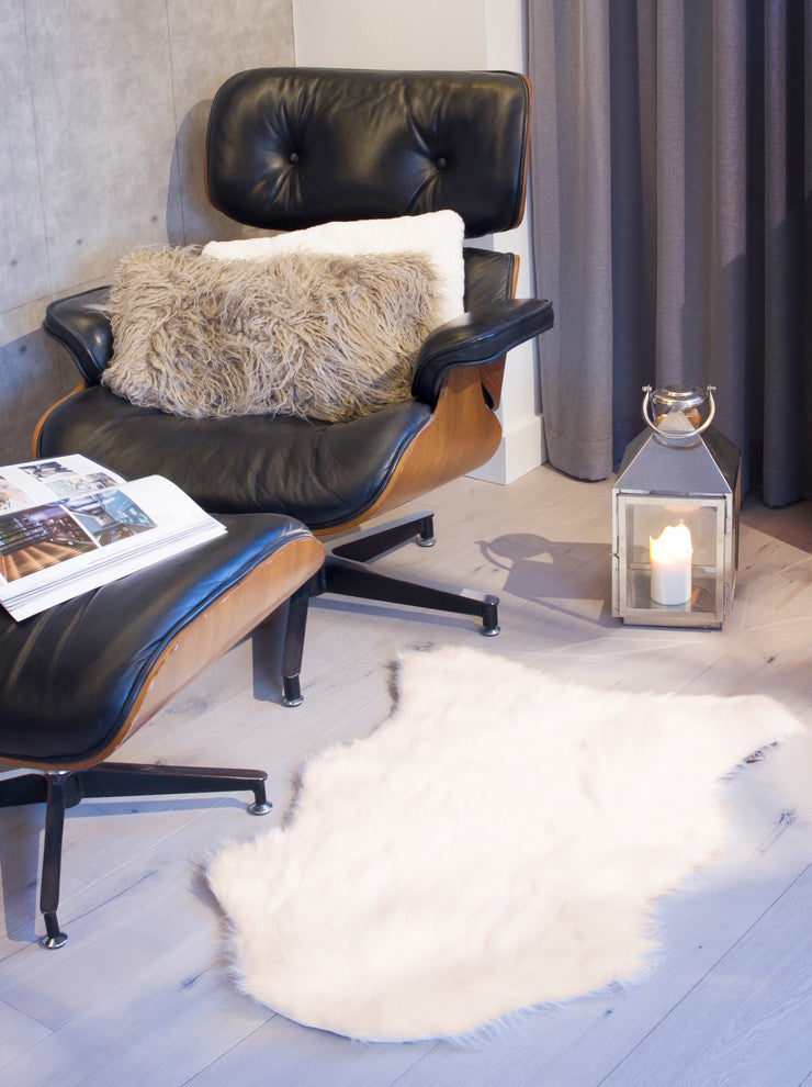 Gordon Faux Sheepskin Throw, Off-White, 2'x3'