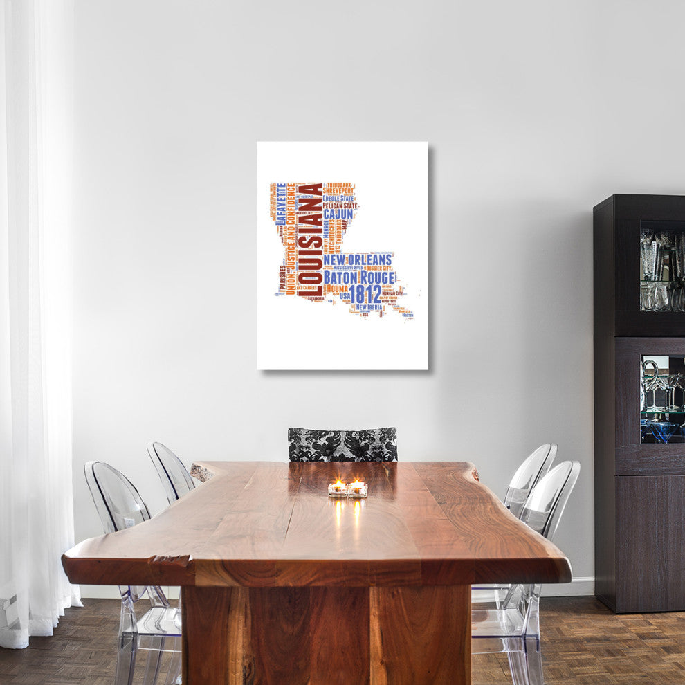"Louisiana Word Cloud Map" Fine Art Print