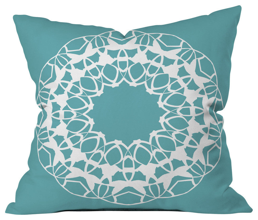 Deny Designs Karen Harris Mod Medallion Aqua Outdoor Throw Pillow