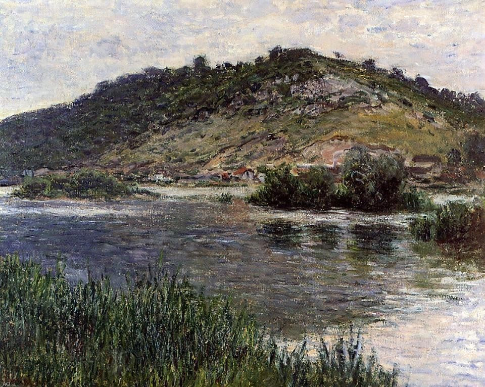 Claude Oscar Monet Landscape at Port-Villez Premium Canvas Print