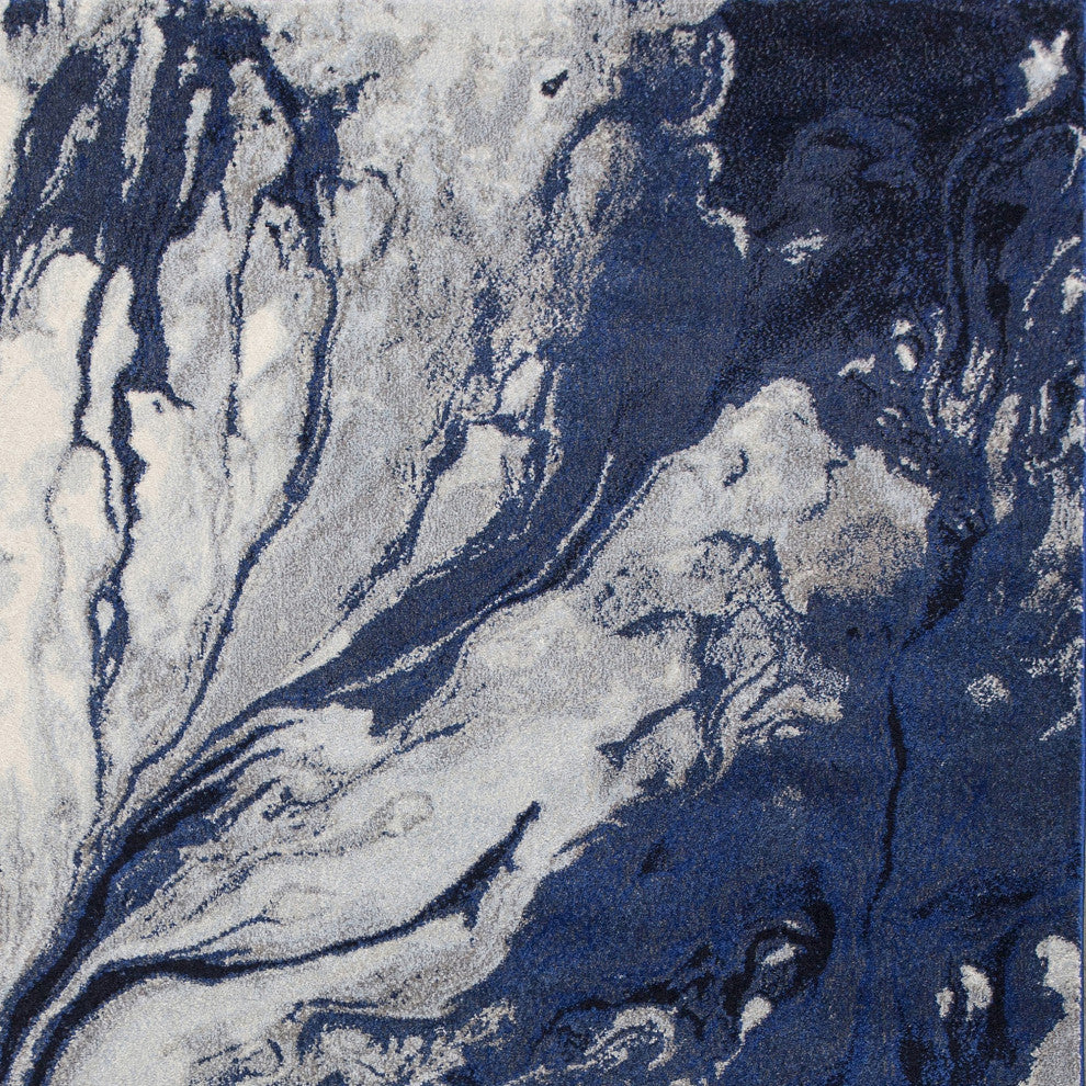 Illusions 6201 Blue Watercolors Rug, 5'3"x7'7"