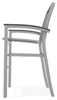 Bazza Sling Bar Height Stackable Outdoor Stool, Destiny Steel/Graphite
