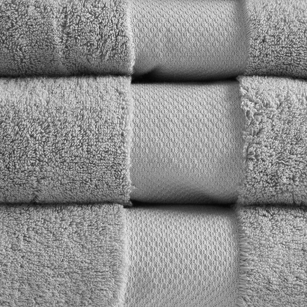 Madison Park Signature Turkish Cotton 6 Piece Bath Towel Set, Grey
