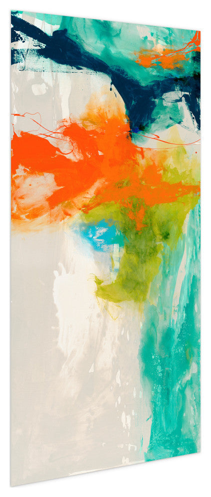 "Tidal Abstract 1" Frameless Free Floating Tempered Glass Wall Art
