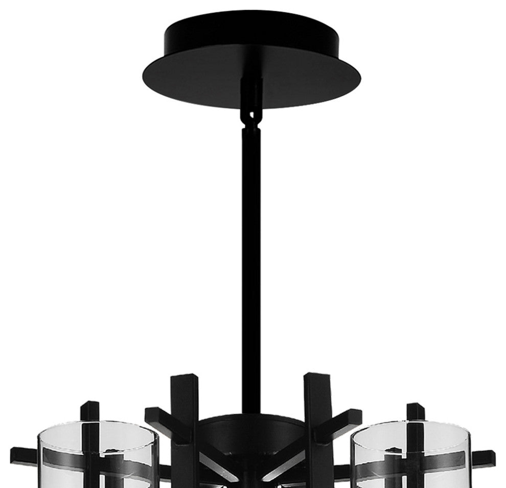 Sierra 6 Light Up Chandelier With Black Finish