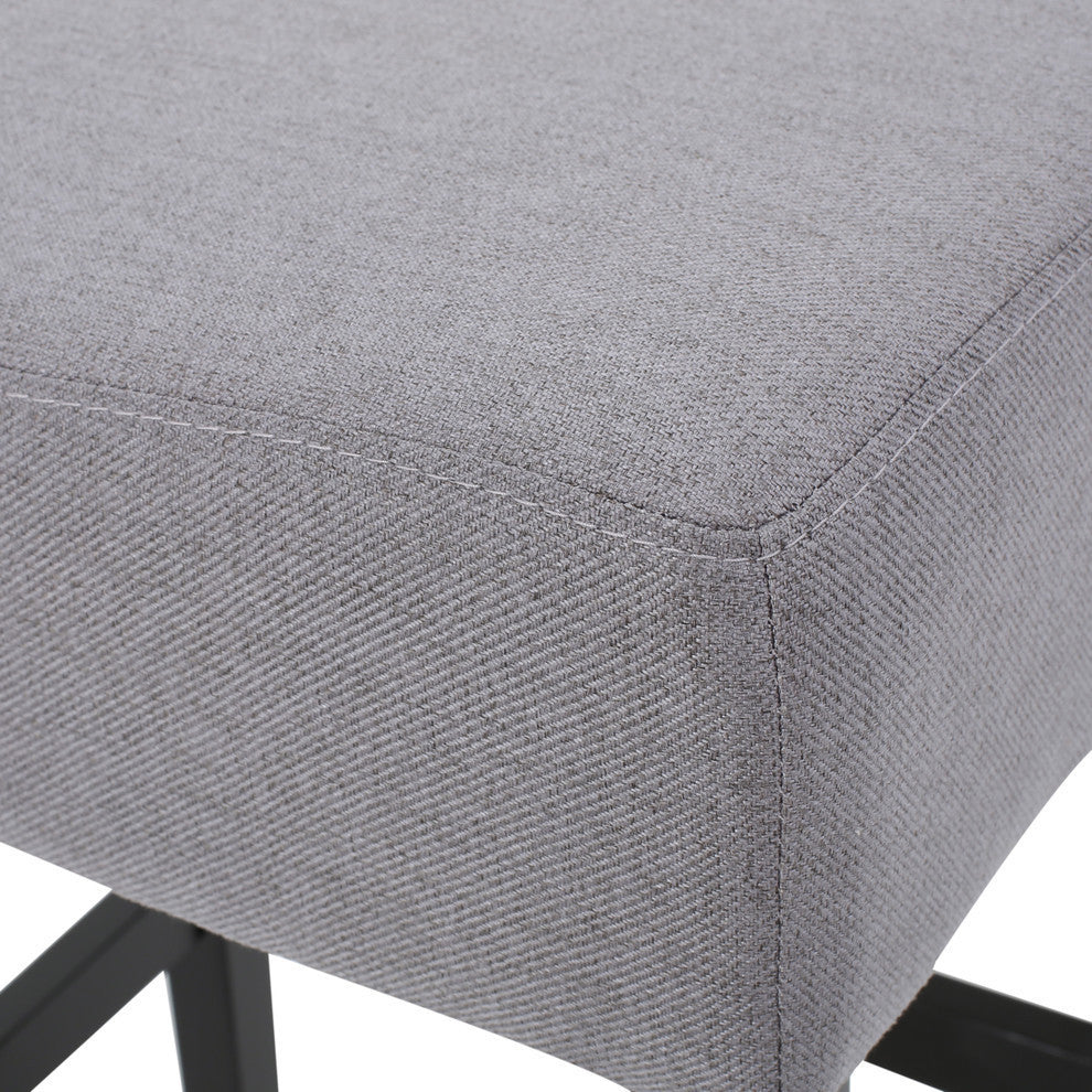GDF Studio Coventry Fabric Backless Counter Stool, Set of 2, Light Gray
