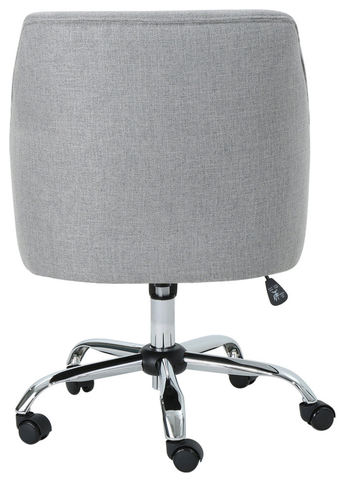 GDF Studio Morgan Mid Century Modern Fabric Home Office Chair With Chrome Base, Gray