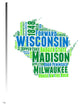 "Wisconsin Word Cloud Map" Fine Art Print