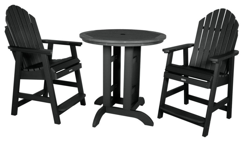 Hamilton 3-Piece Round Counter-Height Dining Set, Black