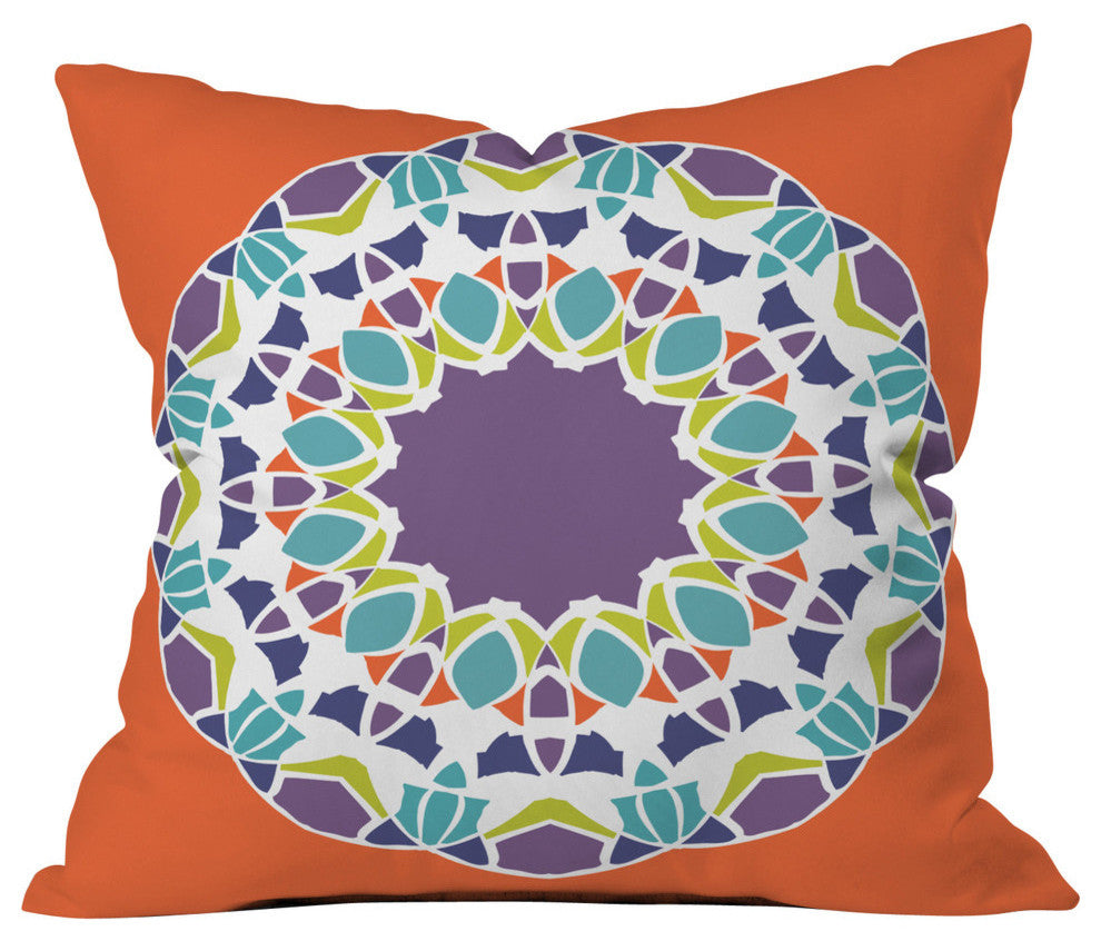 Karen Harris Mod Medallion Mulberry Outdoor Throw Pillow