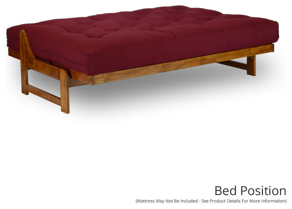 Arden Futon Frame Only, Solid Hardwood, Full