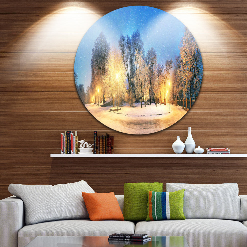 Mariinsky Garden Tough Weather, Landscape Photo Disc Metal Artwork, 38"