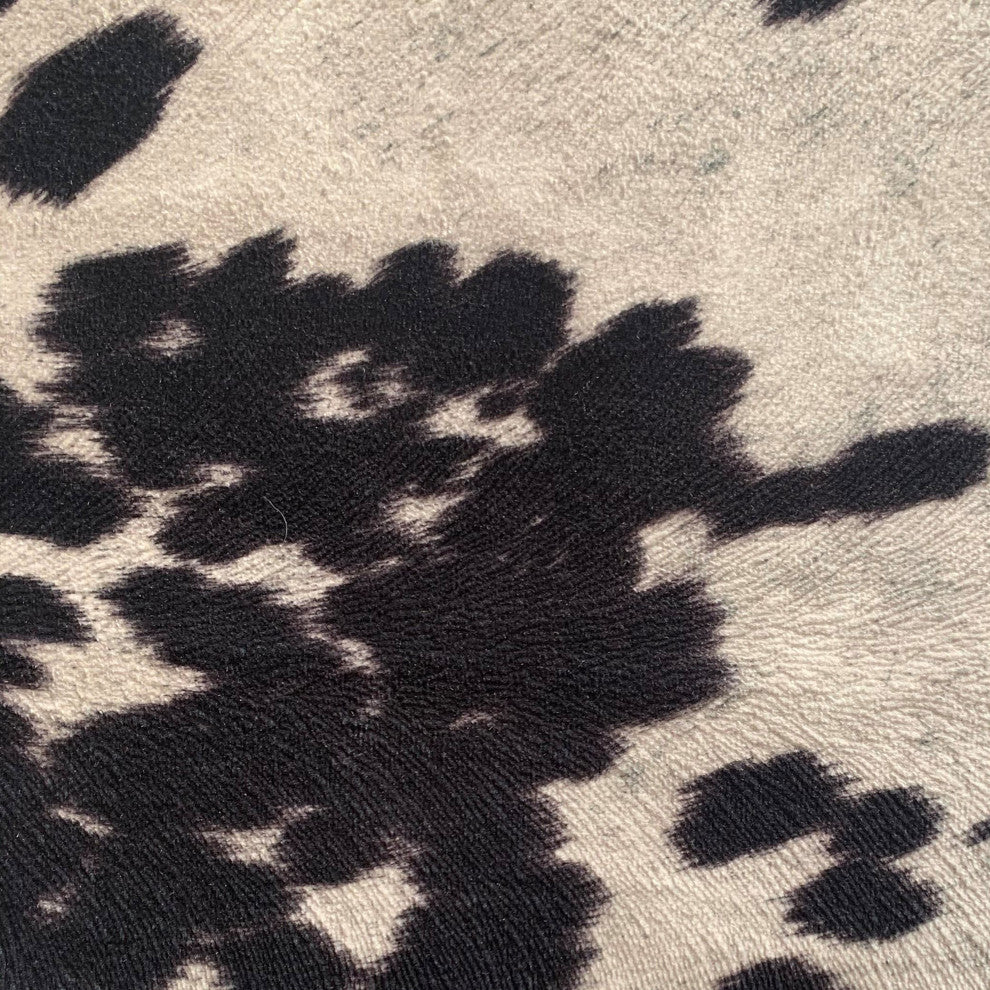 Plutus Black Cowhide Animal Luxury Throw Pillow, 12"x20"