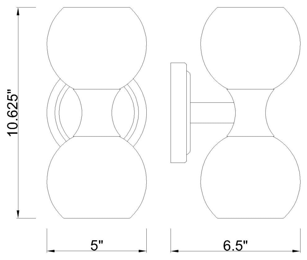 Z-LITE 2-Light Wall Sconce, Matte Black
