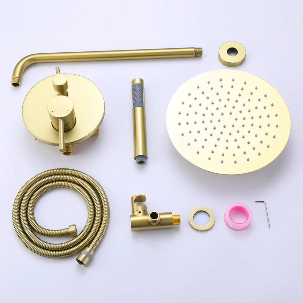 RBROHANT Wall Mount Shower Faucet Set Contain Pressure Balance Shower Valve Kit