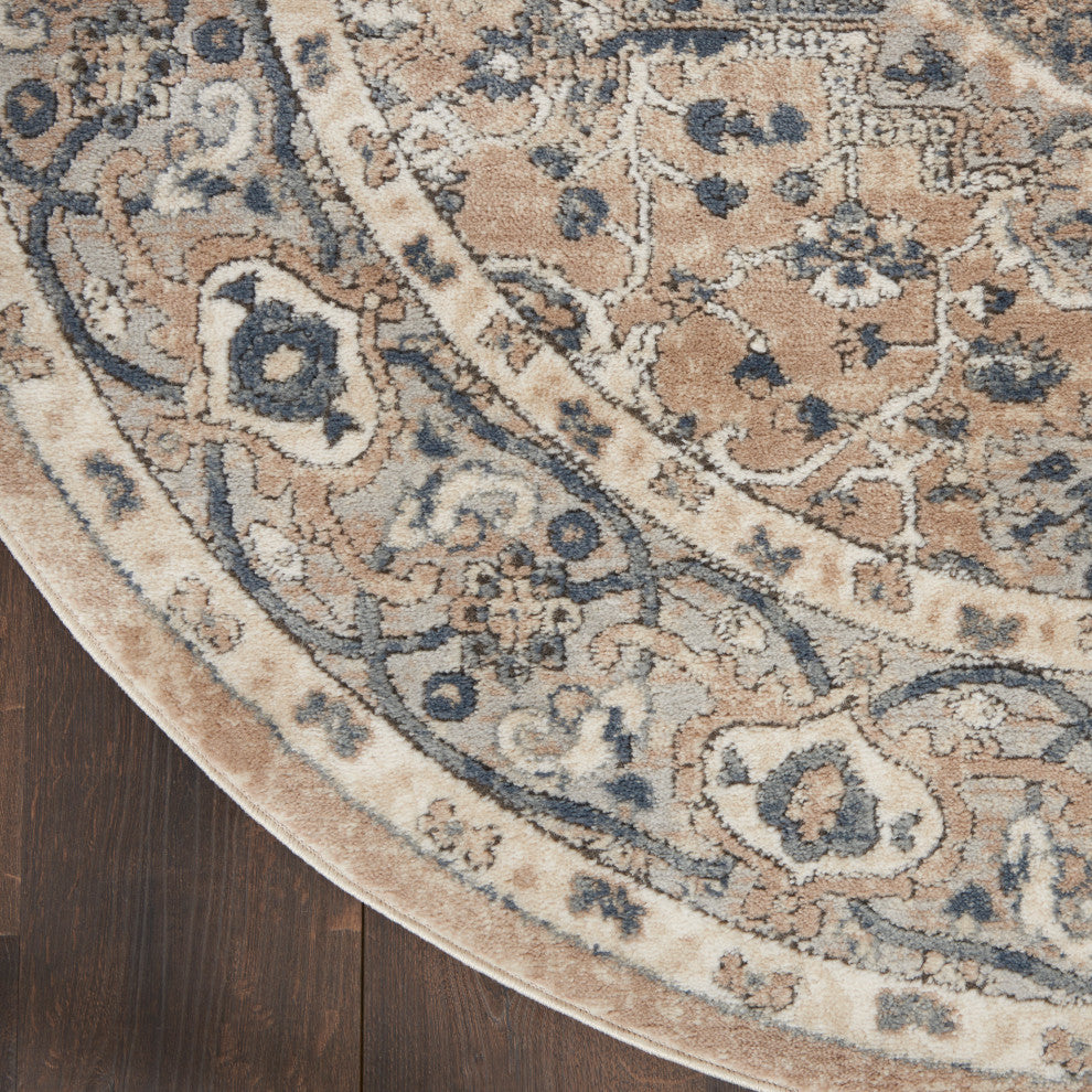Nourison Quarry 7�10� x Round Beige Grey Farmhouse Indoor Rug