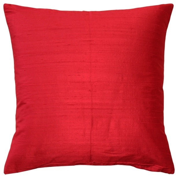 Pillow Decor Sankara Silk Throw Pillows 18"x18", Red