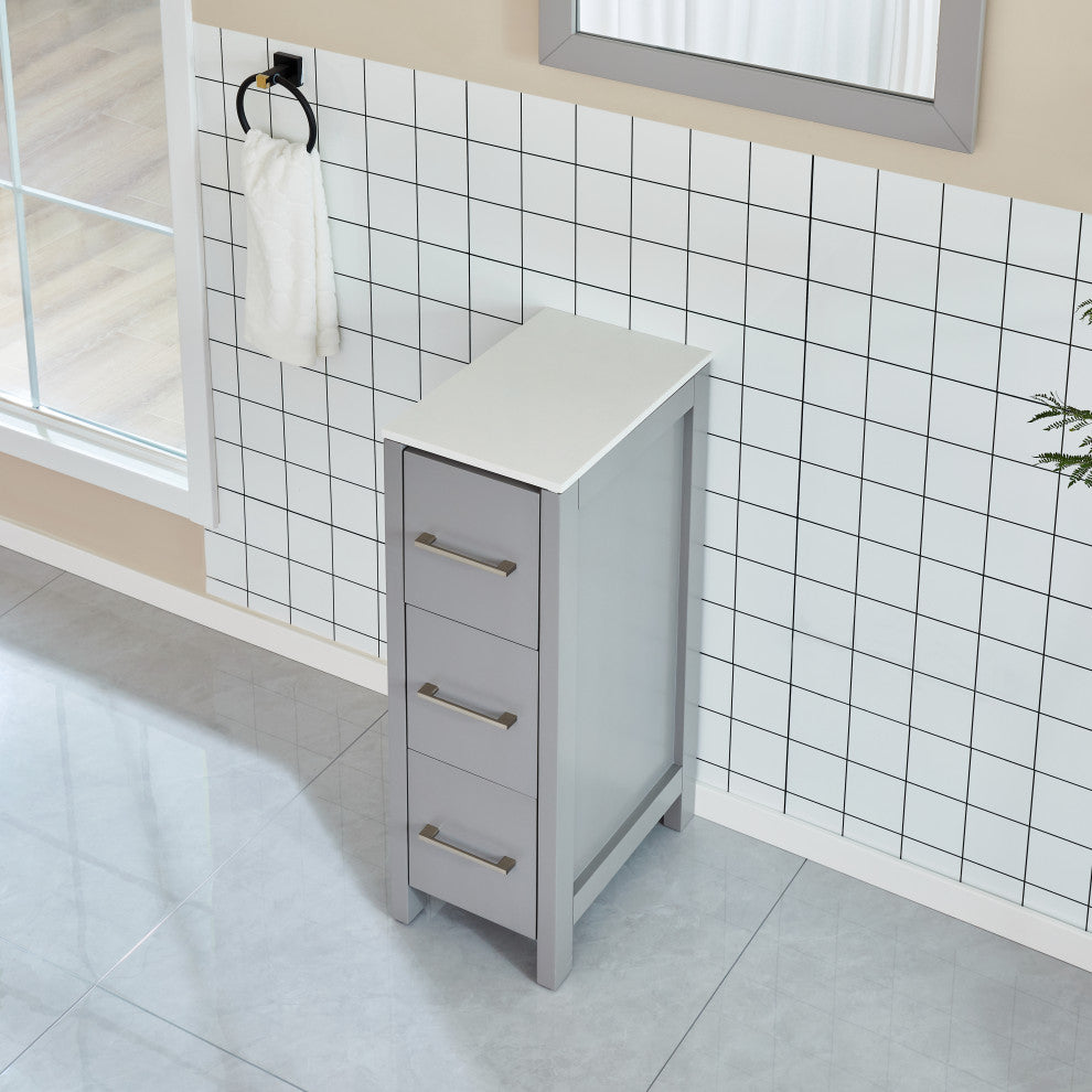 Vanity Art Vanity Cabinet, 12", Gray