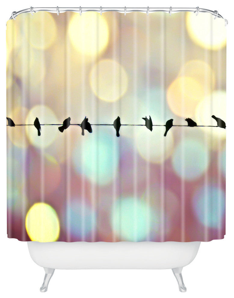 Deny Designs Shannon Clark Birds And Bokeh Shower Curtain