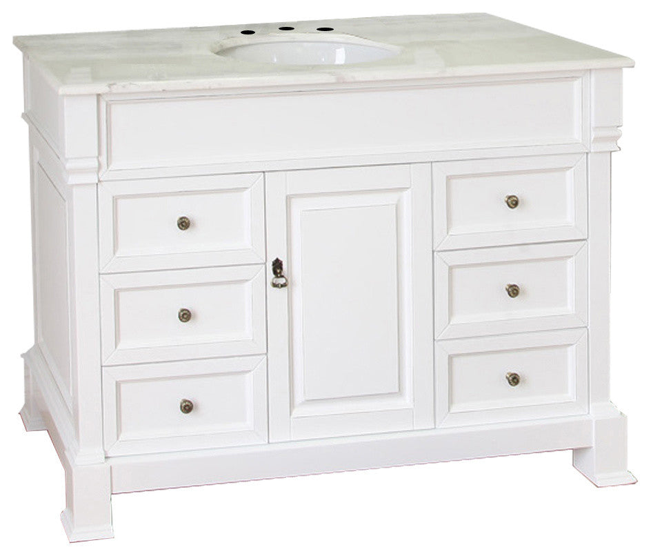 50 In Single Sink Vanity-Wood-White