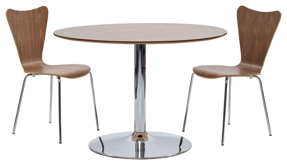 Modern Contemporary Kitchen Wood Dining Side Chair Walnut