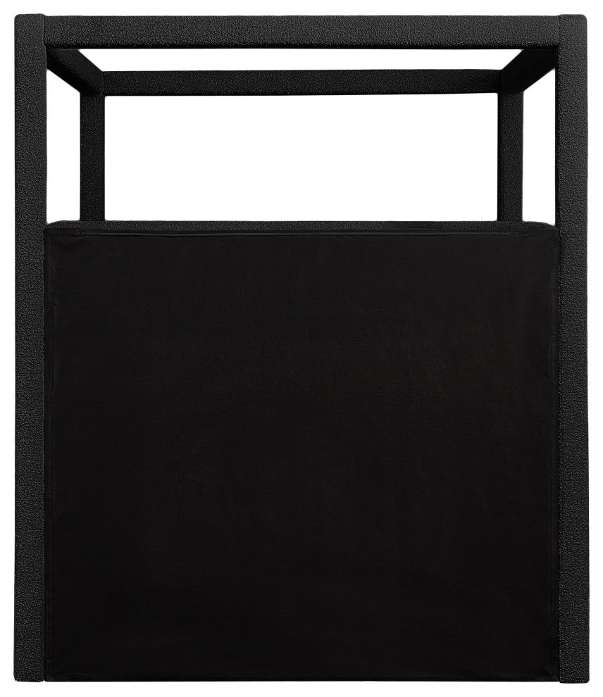 Eden Boucle Fabric Upholstered Bed, Black, King