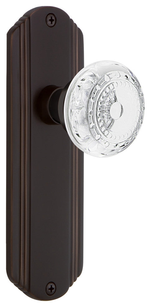 Deco Plate Double Dummy Crystal Meadows Knob, Timeless Bronze, DECCME