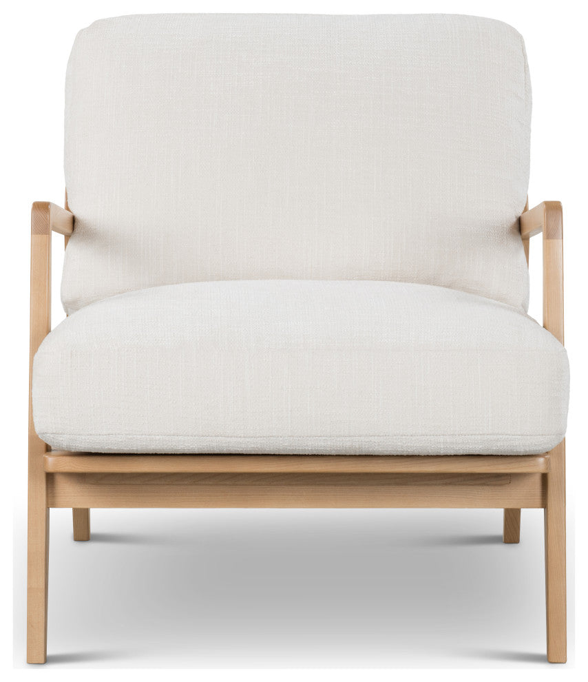 Metro Carmelo Upholstered Accent Chair, Oak/Cream Upholstery