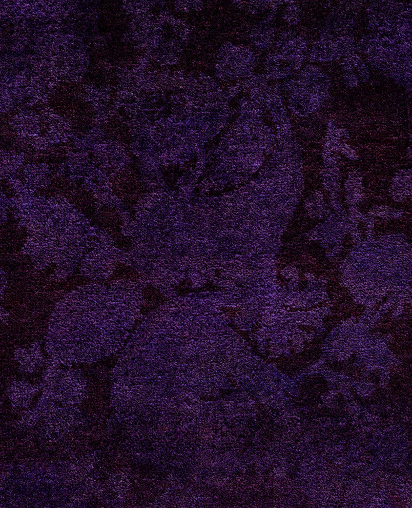 Overdyed One-of-a-Kind Hand-Knotted Area Rug Purple, 10' 2" x 13' 4"