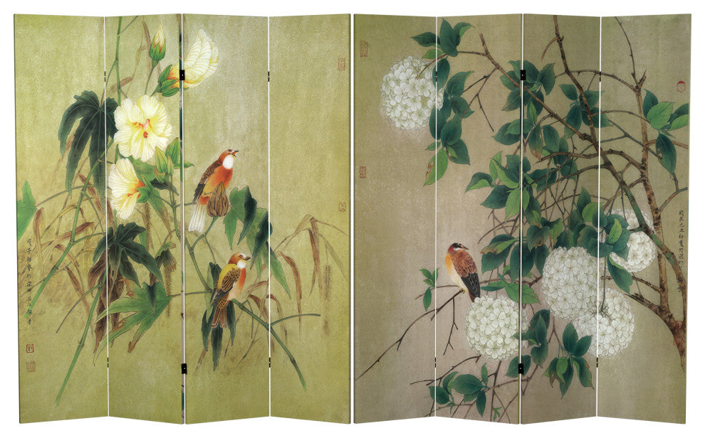 6' Tall Double Sided Birds in the Trees Canvas Room Divider